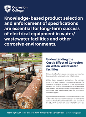 Understanding the Costly Effect of Corrosion on Water/Wastewater facilities