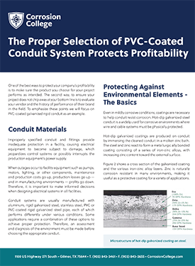 The Proper Selection of PVC-Coated Conduit System Protects Profitability